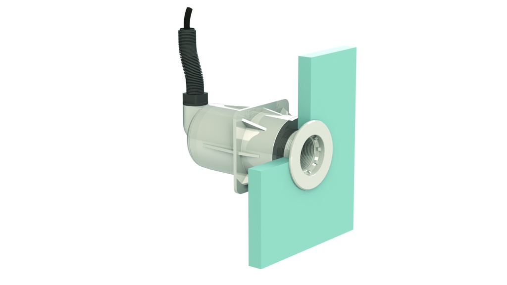 Traverse de paroi pour éclairage LED vers 25 mm flexible/ câble pour piscines en polyester, inox ou piscine en bois