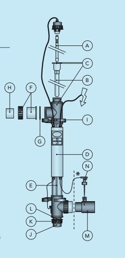 [F990009 + SP0073] Blue Lagoon - End cap 40/75 Watt (J)