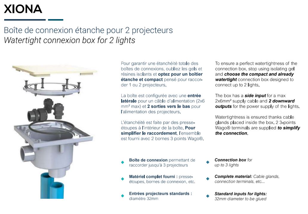 Boite de jonction isolante gel avec borne Wago 3 entrées