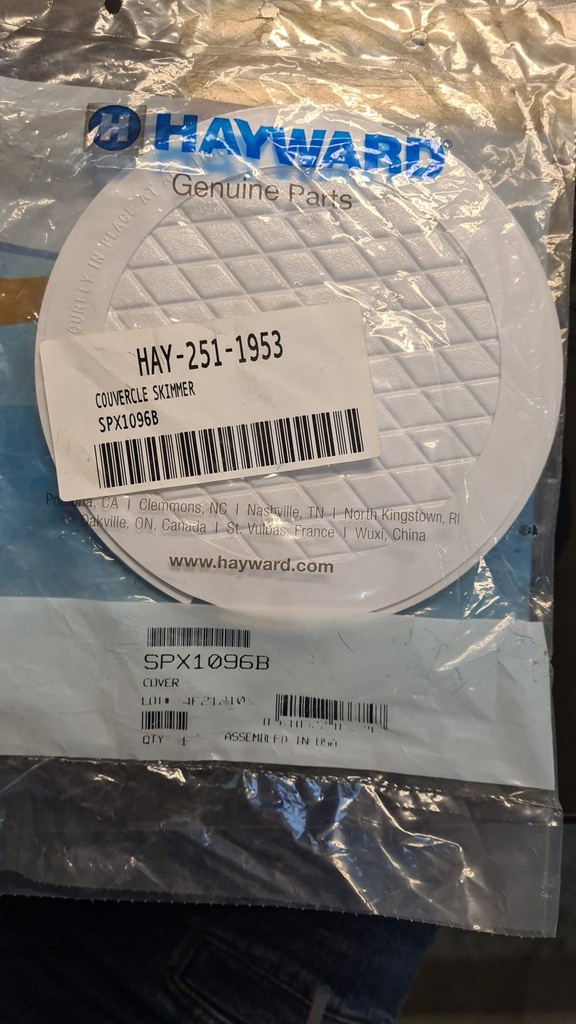 Couvercle Skimmer - Hayward SPX1096B