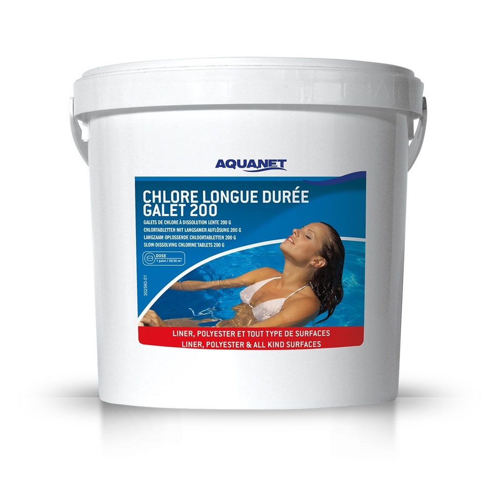 Chlore lent - Galet 200gr - 5 kg