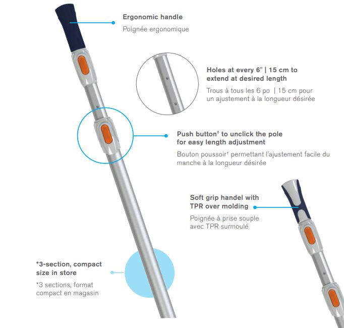 [759220] Professionele telescoopstang 3 x 150 cm