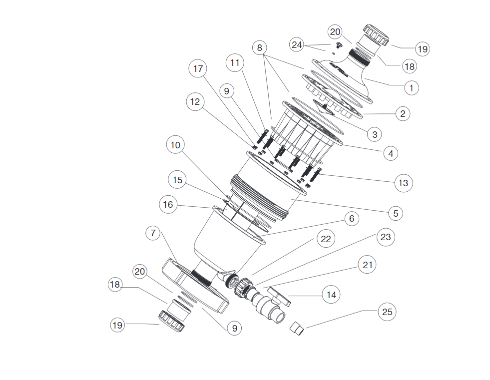Koppeling met o-ring Multicyclone Mc16 - Waterco 18+19+20