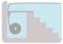 Poutre plage pour volet sous escalier avec fixations murales - Inox 316L