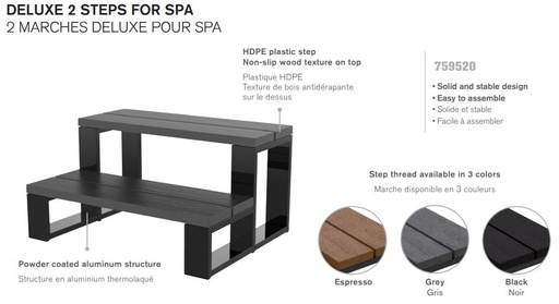 [759520] Escalier pour Spa en Aluminium Gris
