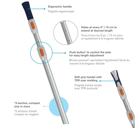 [759210] Manche téléscopique professionnel 3 x 120 cm