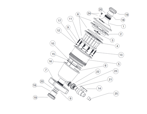 [Raccord Union MC16] Koppeling met o-ring Multicyclone Mc16 - Waterco 18+19+20