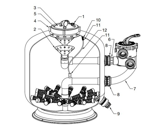[W04058BLK 3073000008] Bouchon de vidange complete 40mm SM900 / Filtre PPG Deluxe