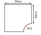 [5083] Margelle A Bord 1/2 Lune + Nez - Angle Interieur Arrondi -550*400*20-40