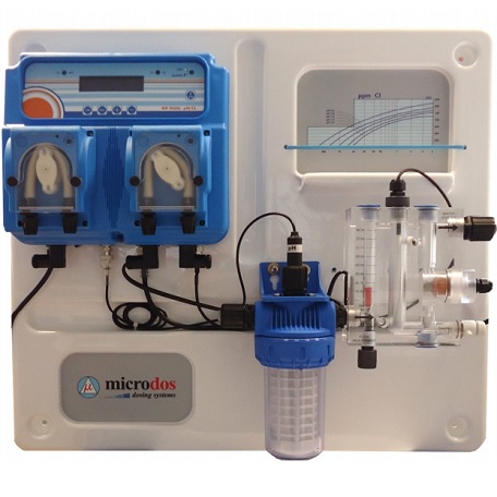 [MPDUAL-AMP] Panneau De Dosage Chlore & Ph Dual Peristaltique - Sonde Chlore Libre