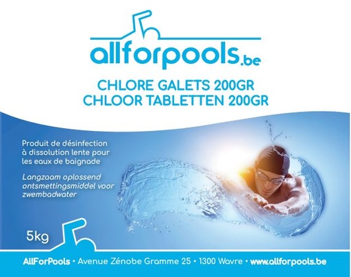 [AFPC-ACL90 3034040142] Chlore Lent Galet 200G - 5Kg